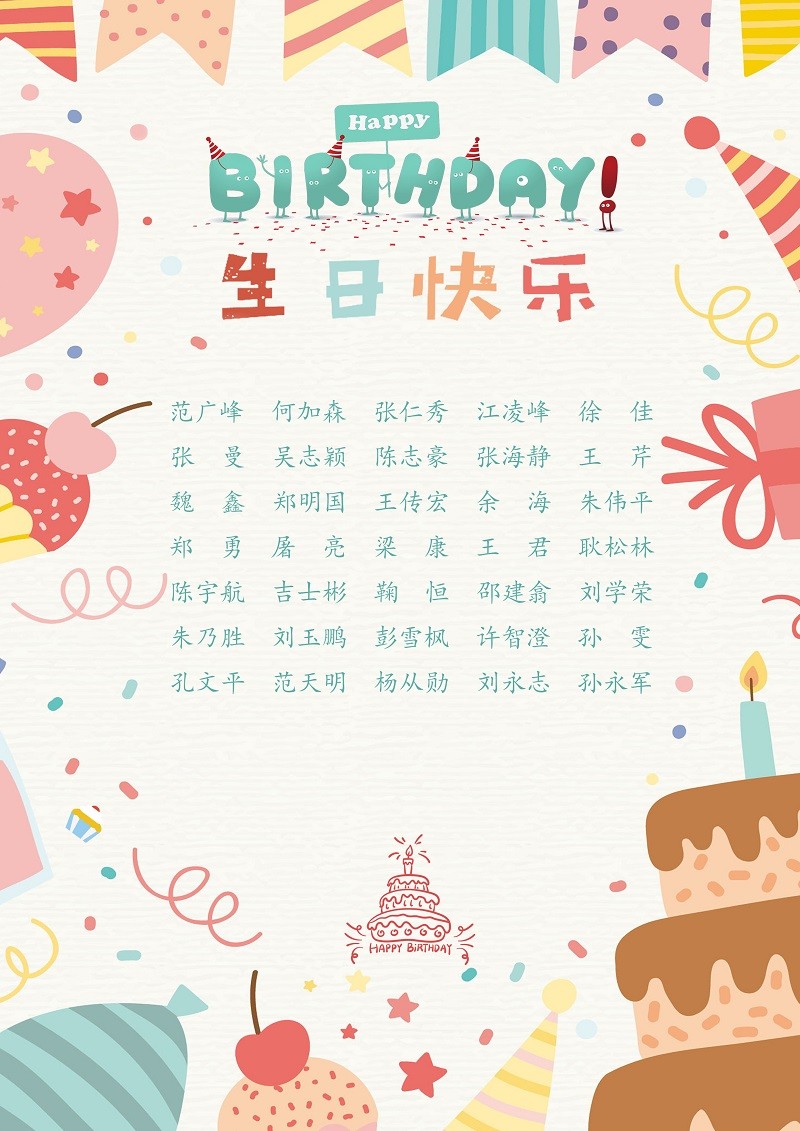 【生日祝福】恭祝11月生日的員工生日快樂!